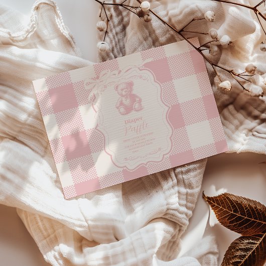 コケットジンガムフランスのテディおむつラッフル エンクロージャーカード