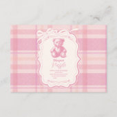 コケットジンガムフランスのテディおむつラッフル エンクロージャーカード (正面)