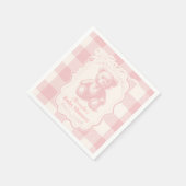 コケットジンガムフランスのテディベア赤ちゃんシャワー スタンダードカクテルナプキン (角)