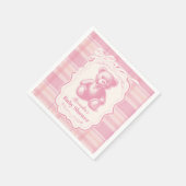 コケットジンガムフランスのテディベア赤ちゃんシャワー スタンダードカクテルナプキン (角)