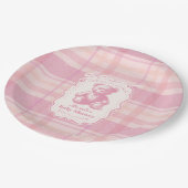 コケットジンガムフランスのテディベア赤ちゃんシャワー ペーパープレート (アングル)