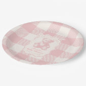 コケットジンガムフランスのテディベア赤ちゃんシャワー ペーパープレート (アングル)