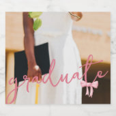 コケットスクリプトフォト卒業ボトルラベル スパークリングワインラベル (シングルラベル)