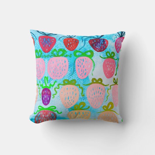 コケットストロベリーウォーター色の女の子ルームピロー クッション (正面)