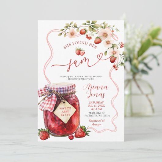 コケットストロベリーサマージャムブライダルシャワーシューウェ 招待状 (スタンド正面)