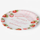 コケットストロベリーファースト誕生日 ペーパープレート (アングル)