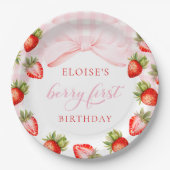 コケットストロベリーファースト誕生日 ペーパープレート (正面)
