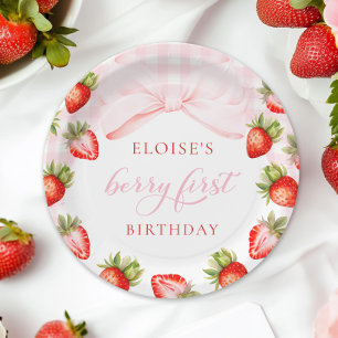 コケットストロベリーファースト誕生日 ペーパープレート