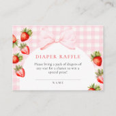 コケットストロベリーベビーシャワーおむつラッフル エンクロージャーカード (正面)