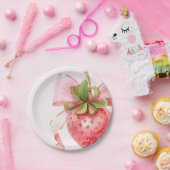 コケットストロベリーベビーシャワー ペーパープレート (パーティー)