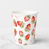 コケットストロベリーボウベリーファースト誕生日 紙コップ (裏面)