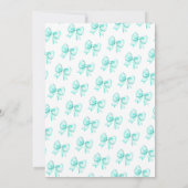 コケットターコイズティール（緑がかった色）ボウスウィート16誕生日 招待状 (裏面)