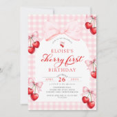 コケットチェールファースト誕生日 招待状 (正面)