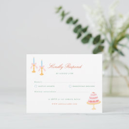 コケットチャームの手描き結婚式RSVP 出欠カード
