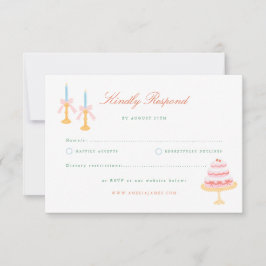 コケットチャームの手描き結婚式RSVP 出欠カード