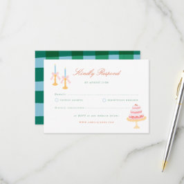 コケットチャームの手描き結婚式RSVP 出欠カード
