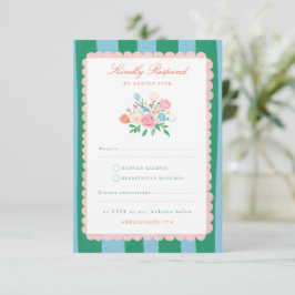 コケットチャームの手描き結婚式RSVP 出欠カード