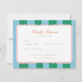 コケットチャームの手描き結婚式RSVP 出欠カード (正面)
