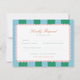 コケットチャームの手描き結婚式RSVP 出欠カード