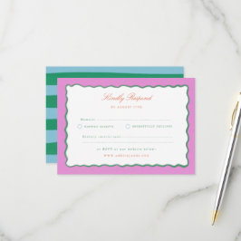 コケットチャームの手描き結婚式RSVP 出欠カード
