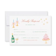コケットチャームの手描き結婚式RSVP