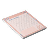 コケットテーマリボンのパーソナライズ ノートパッド (アングル)