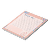 コケットテーマリボンのパーソナライズ ノートパッド (回転)