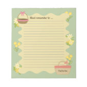 コケットテーマ花模様&バスケットパーソナライズ ノートパッド (正面)