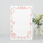 コケットドールリボンフレーム 便箋 (スタンド正面)