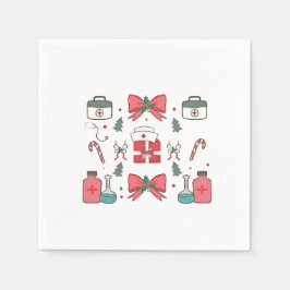 コケットナースボーカスタムナースクリスマスクリスマス スタンダードカクテルナプキン