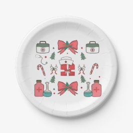 コケットナースボーカスタムナースクリスマスクリスマス ペーパープレート