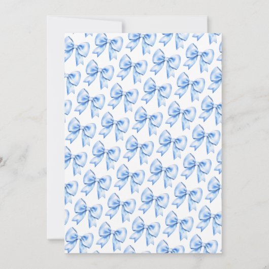 コケットネイビーブルーボウスウィート16パーティー 招待状 (裏面)