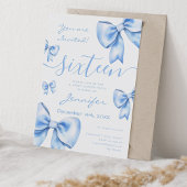 コケットネイビーブルーボウスウィート16パーティー 招待状