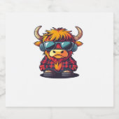 コケットハイランドカウバブルガムTシャツデザインホール スパークリングワインラベル (シングルラベル)