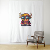 コケットハイランドカウバブルガムTシャツデザインホール タペストリー (インサイチュ)