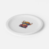 コケットハイランドカウバブルガムTシャツデザインホール ペーパープレート (アングル)