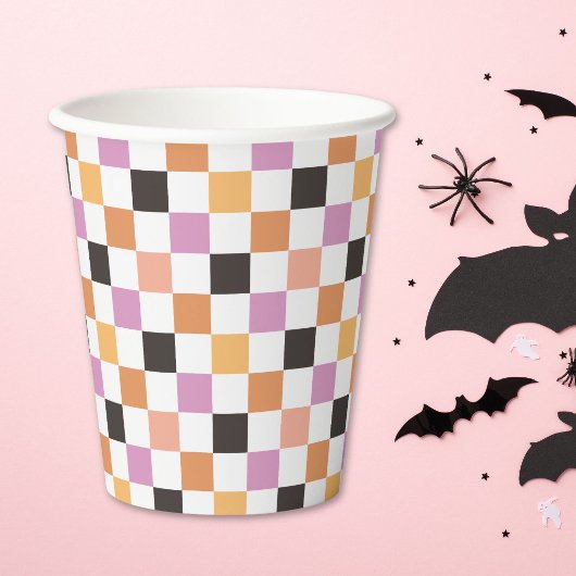 コケットハロウィンパーティー市松模様チェック柄 紙コップ
