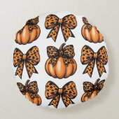 コケットハロウィーンレオパートパンプキンボウレトロ ラウンドクッション (裏面)