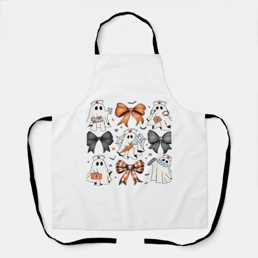 コケットハロウィーン幽霊クラシックナースTシャツ エプロン (正面)