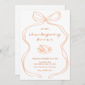 コケットハンドドロッドサンクスギビングディナー招待状 招待状 (正面/裏面)