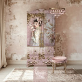 コケットバラピンク金ゴールド金箔リピーター模様タイル 薄葉紙