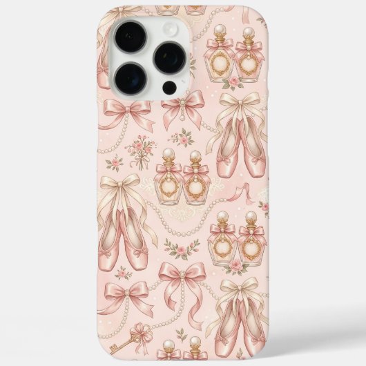 コケットバレエシューズと香水のピンクの美学 Case-Mate iPhoneケース (裏面)