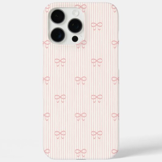 コケットバレエピンクリボン+ボウ+ストライプ Case-Mate iPhoneケース (裏面)