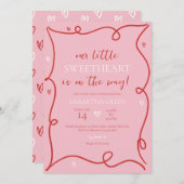 コケットバレンタインベビーシャワー 招待状 (正面/裏面)