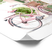 コケットパリジャンカフェフランスのピンクウェルカムサイン ポスター (角)