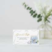 コケットパリジャンカフェフランスのブルーおむつラッフルE エンクロージャーカード (スタンド正面)