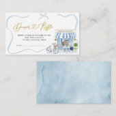 コケットパリジャンカフェフランスのブルーおむつラッフルE エンクロージャーカード (正面/裏面)