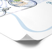 コケットパリジャンカフェフランスのブルーウェルカムサイン ポスター (角)