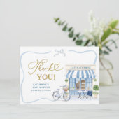 コケットパリジャンカフェフランスのブルーサンキューカード エンクロージャーカード (スタンド正面)