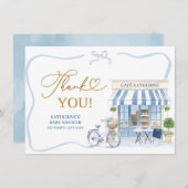 コケットパリジャンカフェフランスのブルーサンキューカード エンクロージャーカード (正面/裏面)